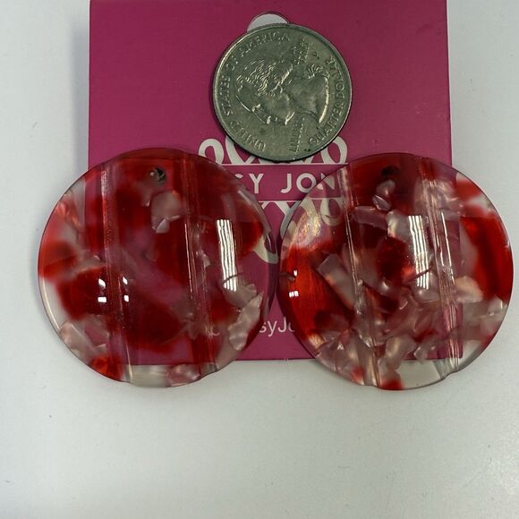 Sassy Jones Zaria’ Luxe Chain Necklace & Oversized Studs In Red New - Picture 6 of 7